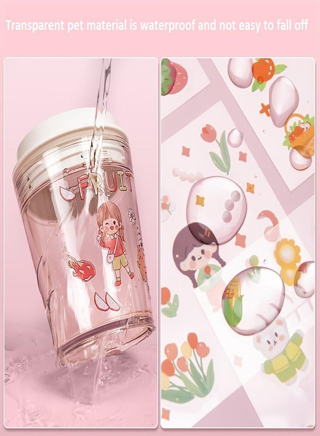 WISHKEY PET Girl Theme Peel and Stick Stickers for Paper Kids 100 Sheet Stickers Adorable Japanese Girl Sticker Set Stationery Item Multicolor 3+Years (Pack of 1) 2.2 cm - Image 4